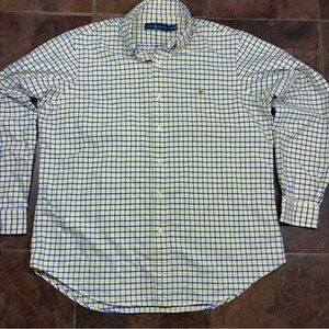 Ralph Lauren Yellow and Blue Check Button-Down Shirt